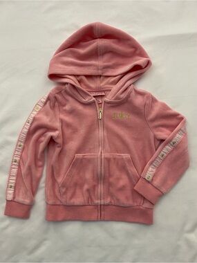 Juicy Couture Kids Pink Velour Zip-Up Hoodie Jacket 🌸